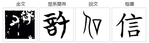 信字的由來|【信】的甲骨文金文篆文字形演变含义